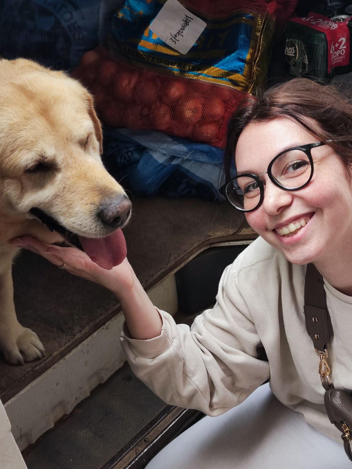 May with a dog