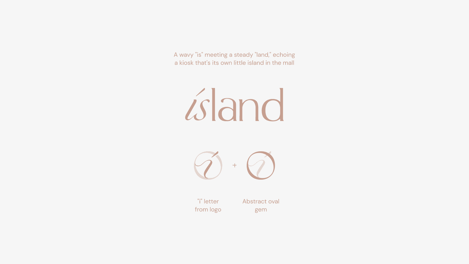 Island Jewelry logo construction, i letter and oval gem