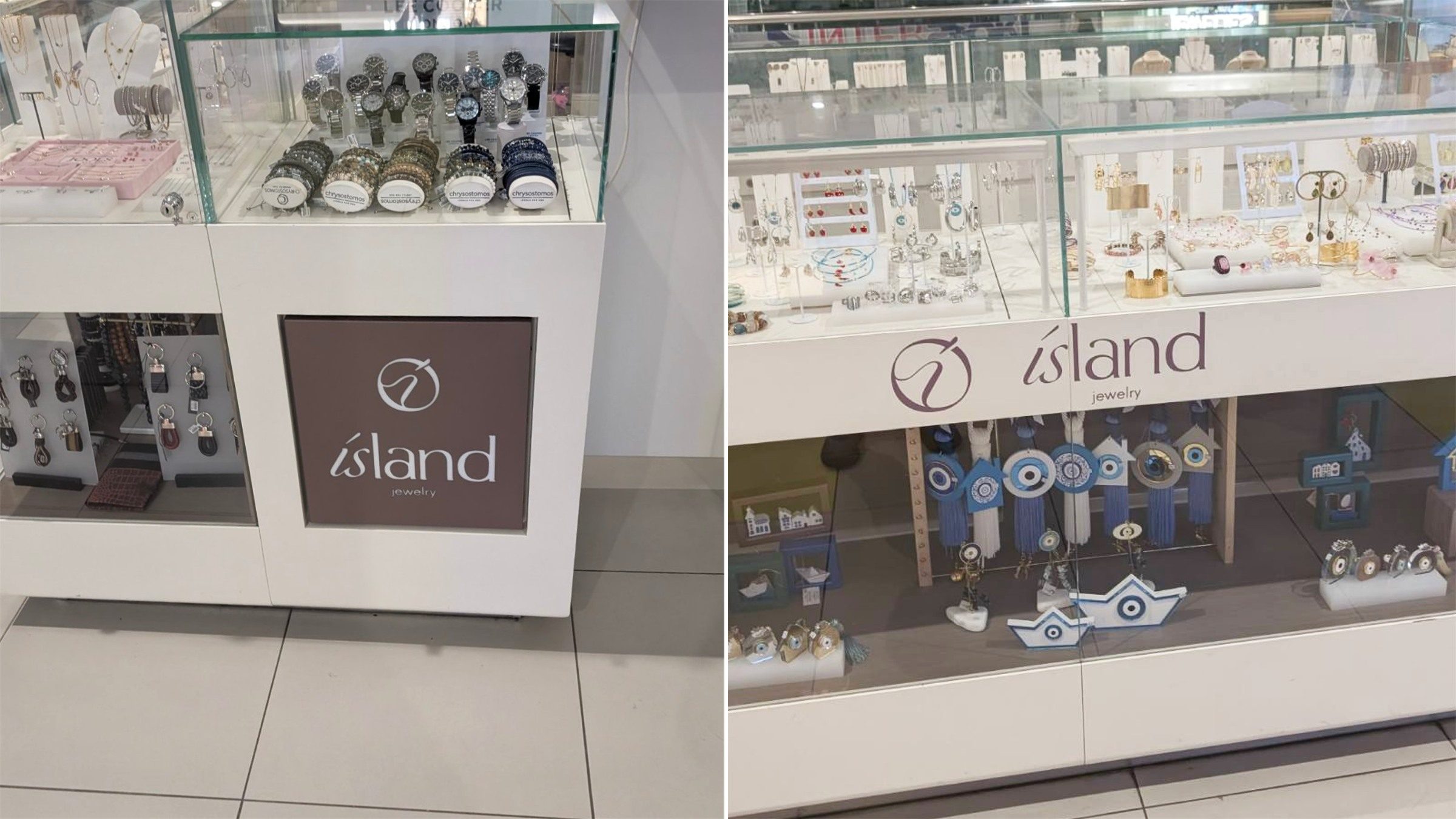 Island Jewelry kiosk display cases
